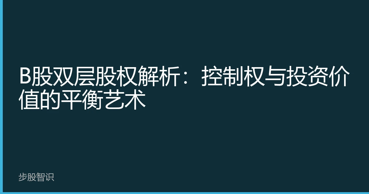 B股双层股权解析：控制权与投资价值的平衡艺术